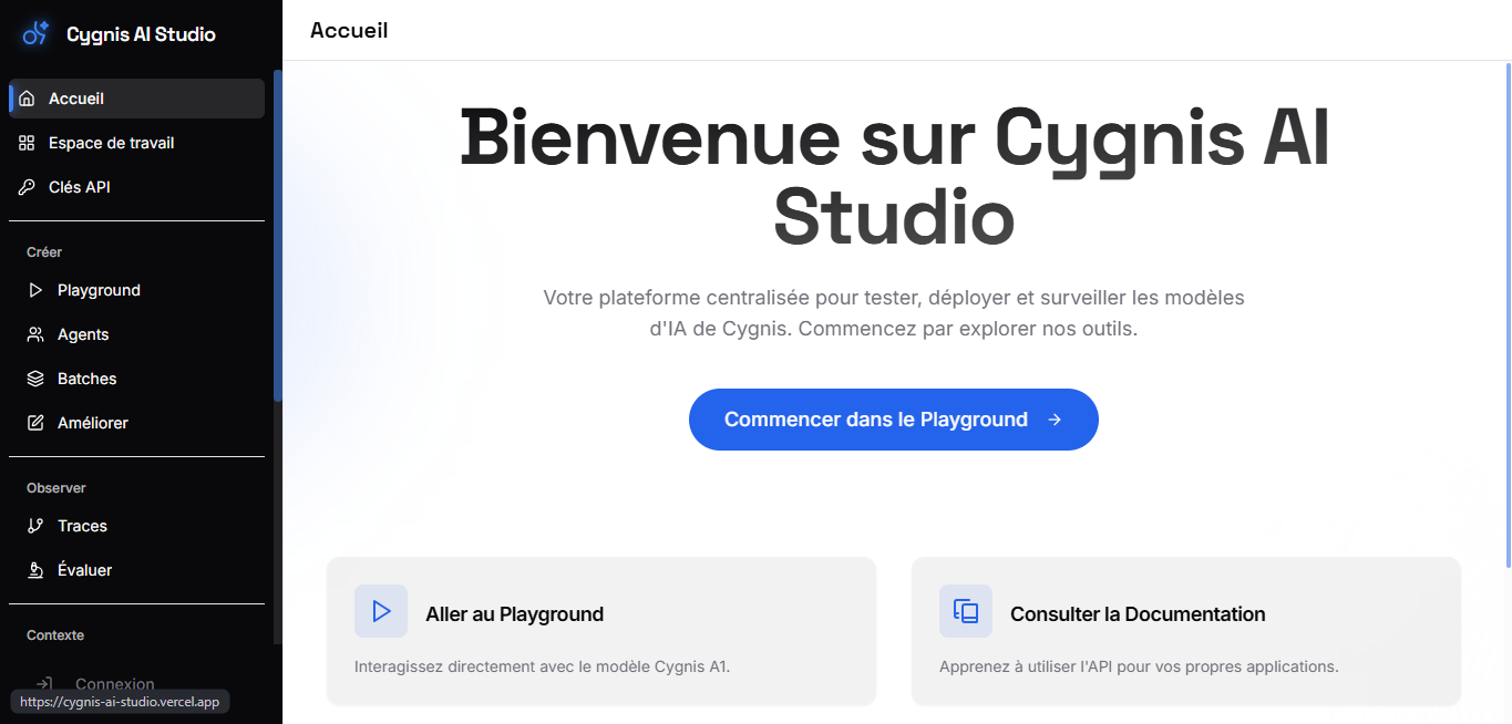Cygnis-AI-studio preview